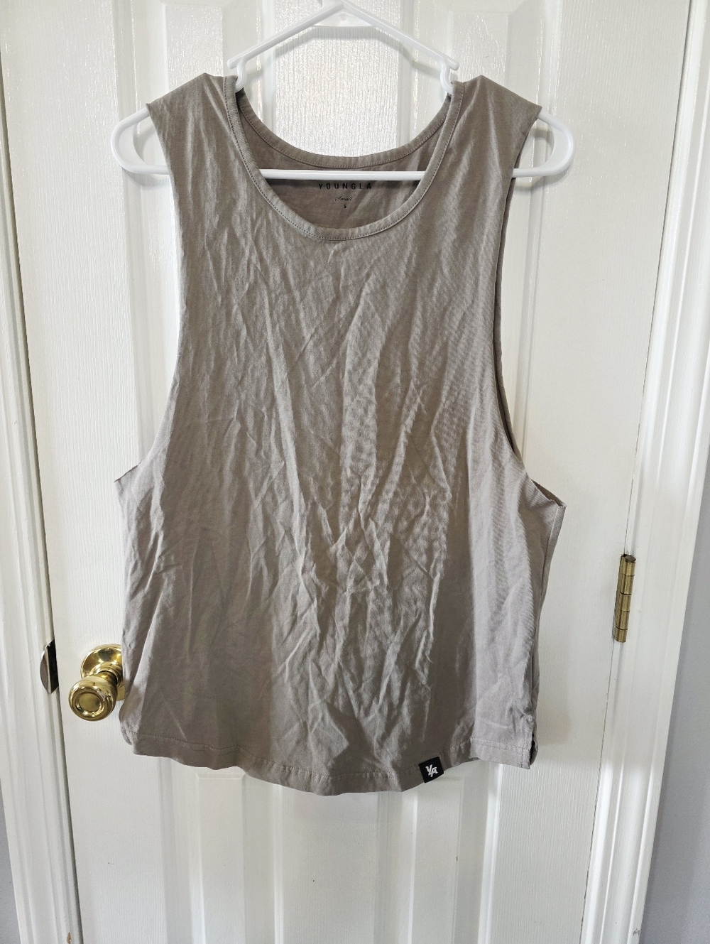 YoungLA Muscle Tank in Taupe Size Small